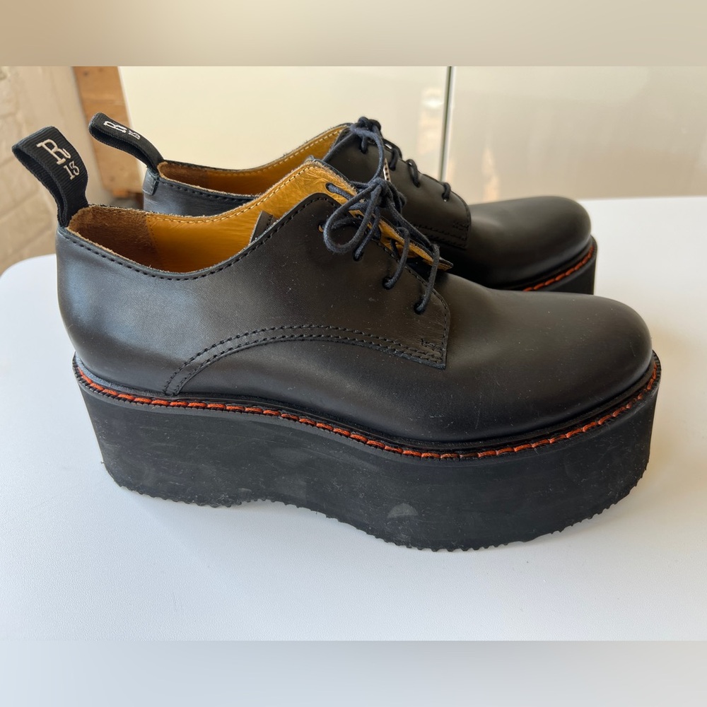 R13 Double Stack platform Oxfords in Leather size 40 US w 10